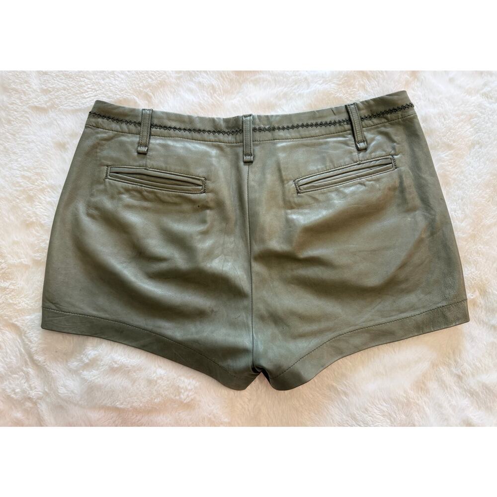 Rag & Bone Olive Green Lambs Leather Shorts - Picture 5 of 8